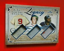 TED WILLIAMS TONY GWYNN ROD CAREW GAME USED JERSEY CARD #d13/25 LEAF ITG RED SOX