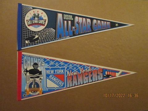 NHL New York Rangers Vintage 1994 All Star Game & Stanley Cup Champs Pennants Cover