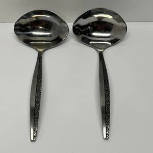 Coventry Bouquet Gravy Ladle Set of 2 Stainless Japan Flatware 6-1/2" - Picture 1 of 5