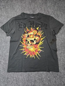 Ed Hardy Exploding Skull Tattoo Mens Size L T Shirt Rock Retro Designer - Picture 1 of 6