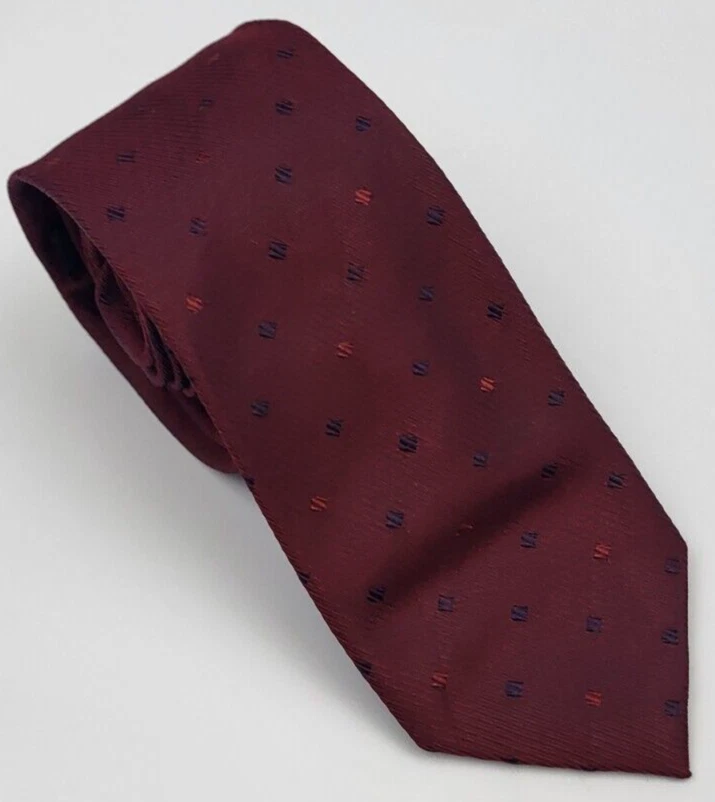 Bar III Silk Tie Red Black Geometric Men Necktie Skinny Slim 59 x 2.3/8 - Image 1 of 4