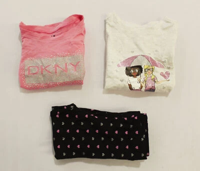 DKNY Baby Cotton T-Shirts and Legging 3-Piece Set JS7 Aurora Pink 2T NWT - Image 1 of 4
