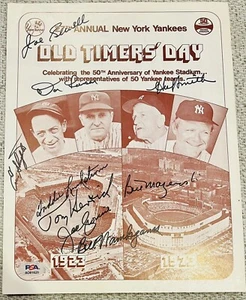 1973 YANKEES OLD TIMERS SIGNED PROGRAM NICE AUTOS CRONIN MAZEROWSKI FULL PSA/DNA - Picture 1 of 4