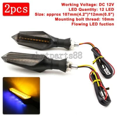 Motorcycle 4.2" Mini Plastic LED Turn Signal Indicator Blinker Amber/Blue Lamp - Imagem 1 de 4