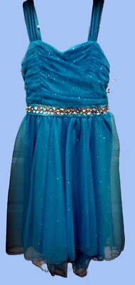 Nuevo con etiquetas Vestido Speechless Sparkle TQ Volantes Cónicos Baile de graduación Concurso, Niñas Talla 12  Foto 1 de 4