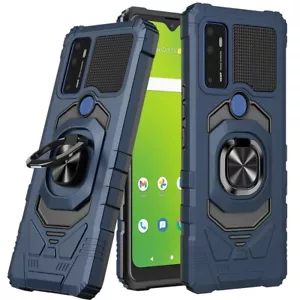 Funda resistente de doble capa con soporte de anillo para Cricket Dream 5G azul híbrido - Imagen 1 de 7