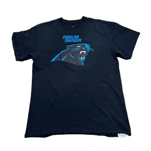 Majestic Carolina Panthers Shirt Adult Large Black Football Short Sleeve Mens - Picture 1 of 8