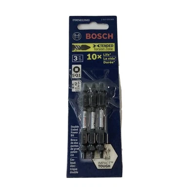 BOSCH 3 PACK, 2 1/2 in SQUARE (SQ1) SCREWDRIVER BITS ITDESQ12503 Open Package - Image 1 of 3