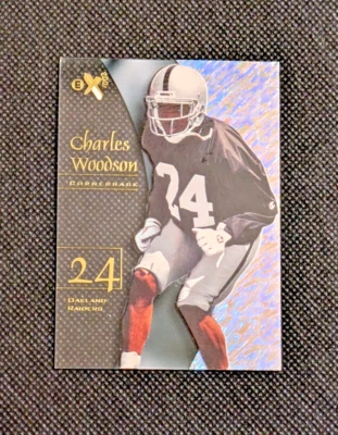 1998 Skybox E-X2001 CHARLES WOODSON RC #58 - Rookie Raiders/Packers/ Michigan - Image 1 of 3