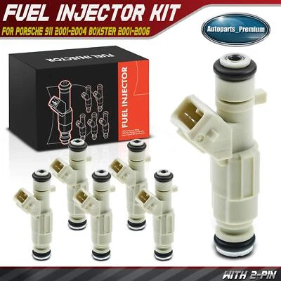 Juego de 6 inyectores de combustible para Porsche 911 Boxster 2001-2006 2,7 L 3,2 L 3,6 L gasolina Foto 1 de 4