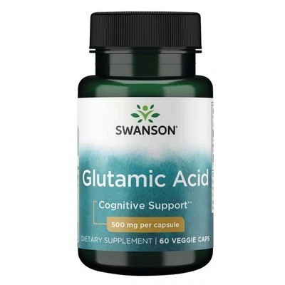 Swanson Glutamic Acid 500 mg 60 Veggie Capsules - Image 1 of 4