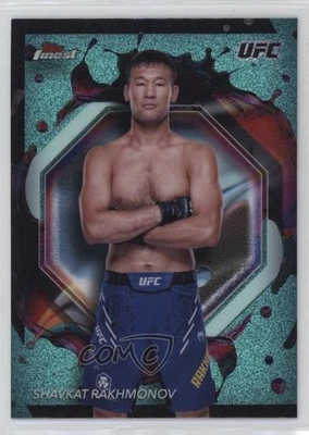 2024 Topps Finest UFC Rare Aqua Glitter Refractor Shavkat Rakhmonov #230 - Image 1 of 2