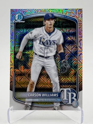 2025 Bowman Chrome Mega Box Prospects #BCP-234 CARSON WILLIAMS | Mojo Refractor - Image 1 of 2