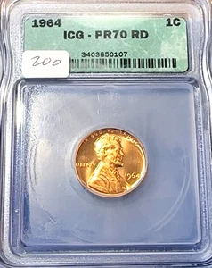 1964 Proof Lincoln Cent ICG PR70 RD Beaut Best Price on Ebay* CHRC - Picture 1 of 2