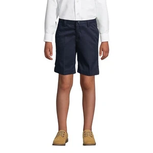 Lands' End Plain Front Uniform Chino Shorts Boys Navy Size 14 Slim Pre-Owned - Picture 1 of 6