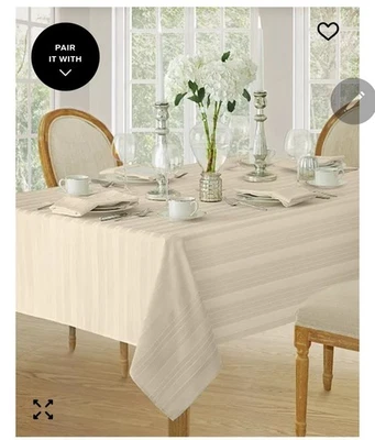 Elrene Denley Stripe Jacquard Tablecloth, 60"x 102" - Image 1 of 3