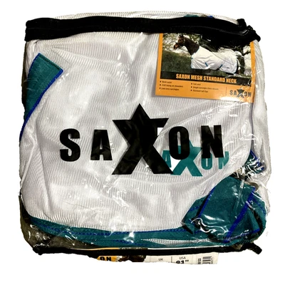 Saxon Mesh Standard Neck Fly Sheet Size 81” White Teal UV Protection Horse Sheet - Image 1 of 4