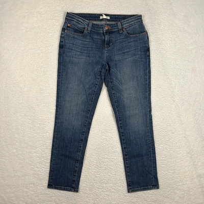 Jean Eileen Fisher Petite Talla 4P Algodón Orgánico Novio Tiro Medio Elastizado Azul Foto 1 de 4