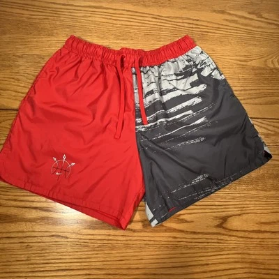 Pantalones Cortos de Baloncesto Nike XL Rojo Gris Rayas Dri-FIT Malla Forrados Atléticos Para Hombres Foto 1 de 4