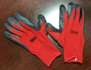 2 für 1 Grease Monkey nitrilbeschichtete Arbeitshandschuhe 12 Paar Größe L  - Bild 1 von 2