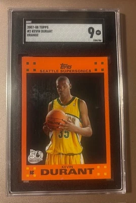 2007-08 Topps- Retail Factory Set Rookie Set Kevin Durant #2 Orange Rookie SGC 9 - image 1 of 2