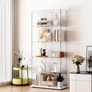 Glasvitrine 5-stufig mit abschließbaren Türen ausgestattet mit 12-farbiger LED-Beleuchtung - Bild 1 von 8