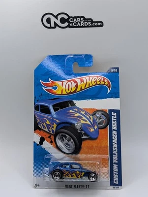 2011 Hot Wheels Heat Fleet 9/10 Custom Volkswagen Beetle Blue 99/244 - Image 1 of 2