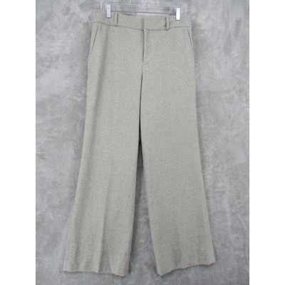 Ralph Lauren LRL Pants Womens 10 Wool Herringbone Trouser Wide Leg Preppy Gray - Image 1 of 4
