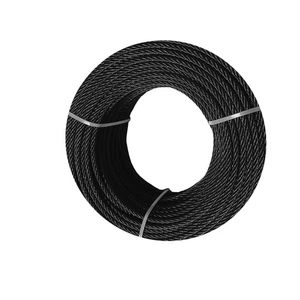 Cuerda de alambre negra de 3/16", cable de avión de 150 pies, para herrajes de barandilla de cable de cubierta Ki... - Imagen 1 de 5