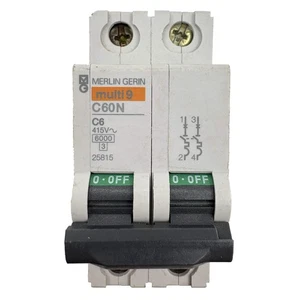 Merlin Gerin Multi9 Miniature Circuit Breaker 2P 415V C60N C6 25815 - Picture 1 of 7