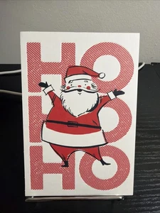 Santa Christmas Card Ho Ho Ho Retro Style Holiday Greeting Merry Xmas - Picture 1 of 4