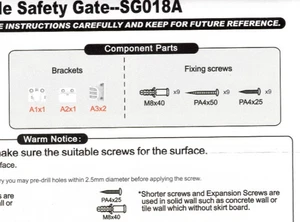 Piezas para Puerta Retráctil Bebé Niño Pequeño Plegable Mascota Perro Puerta Escalera Aislamiento - Imagen 1 de 1