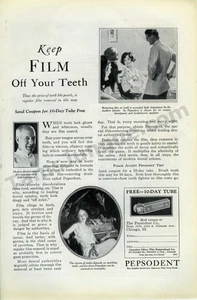 Pasta de dientes Pepsodent 1927 tubo cinta dental antiguo anuncio impreso ¡Enmarcarlo! (4233) - Imagen 1 de 1