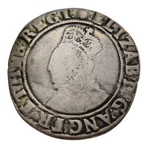 INGLATERRA Reina Isabel I 1590-92 dC Chelín 1S Moneda Plata Martillada S-2577 1M - Imagen 1 de 2