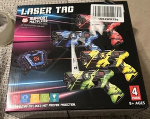 Laser Tag - Pack of 4, Green,Red,Blue,Yellow Range of 132 Feet To 197 Feet."NEW" - Picture 1 of 8