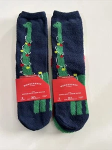 4 Pairs Wondershop Kids Dinosaur Super Soft Xmas Crew Socks Size M/L (2-5) New - Picture 1 of 4