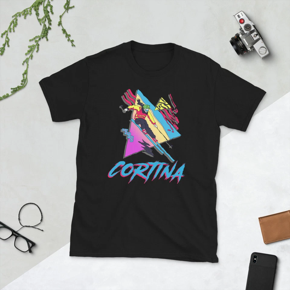 Skiing Shirt, Ski Cortina, Retro Skier Cortina, Unisex T-Shirt - Image 1 of 1