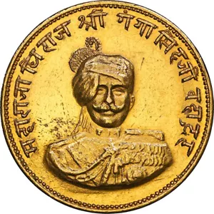 1937, India, Bikanir State, Ganga Singhji. Gold Nazarana Mohur Coin. NGC UNC+ - Picture 1 of 3