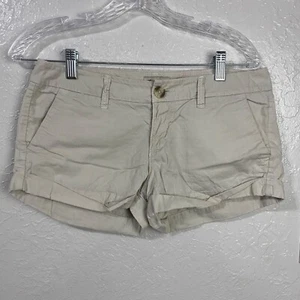 American Eagle Shorts Womens 4 Shortie Chino Festival Summer Booty Tan Off White - Picture 1 of 9