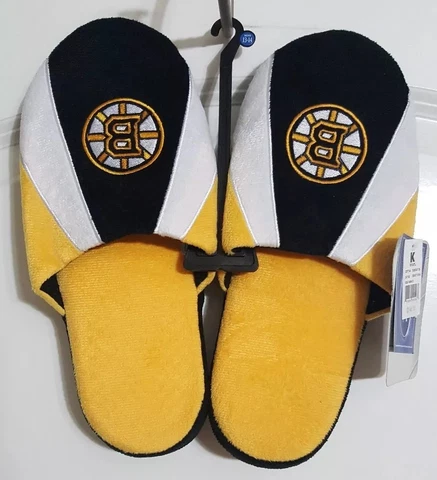 Boston Bruins Men's Shoes House Lounge NHL Hockey Fan XL Size 13/14 NEW NWT Cover