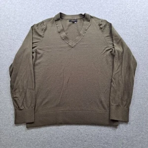 Quince Sweater Woman L Green Lightweight Cotton Cashmere V-Neck Heritage Classic - Picture 1 of 7