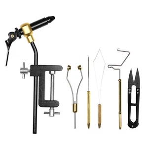 6pcs Fly Tying Tools Combo Kit Fly Tying Vise Bobbin Holder Threader B2R1 - Picture 1 of 11