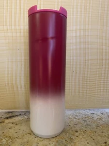 Neu Starbucks Thermo Flip Top Fuchsia PINK - Weiß Ombre Edelstahl Becher - Bild 1 von 5