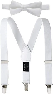 Sportoli Suspenders White for Kids Gift Set Wedding Tuxedo 30" - Picture 1 of 4