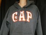 GAP Zipper Front Logo Sweatshirt Hoodie Women's Size L Gray 