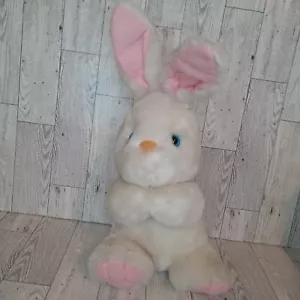 1991 Kellogg’s White Plush Bunny 10" Vintage Star Shine Sitting Pink Easter Mint - Picture 1 of 5