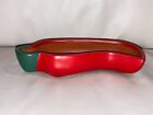 Giftco Pottery Red Chili Pepper Salsa Bowl Serving Dish Glossy Inside Matt Out