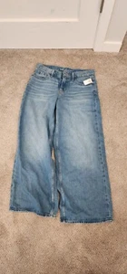 Old Navy Womens Petite Mid-Rise Baggy Wide-Leg Jeans BL1 Light Wash US: 6 Petite - Picture 1 of 7