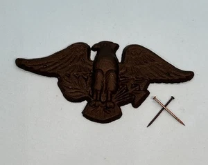 3,5" schwarzer Topf Metall dekorativer Adler mit Beschlägen zum Aufhängen an Plakette oder Wand - Bild 1 von 7
