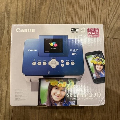 Canon Selphy CP910 Compact Photo Printer W-Fi Printing New In Box (Blue/White) - Image 1 of 4